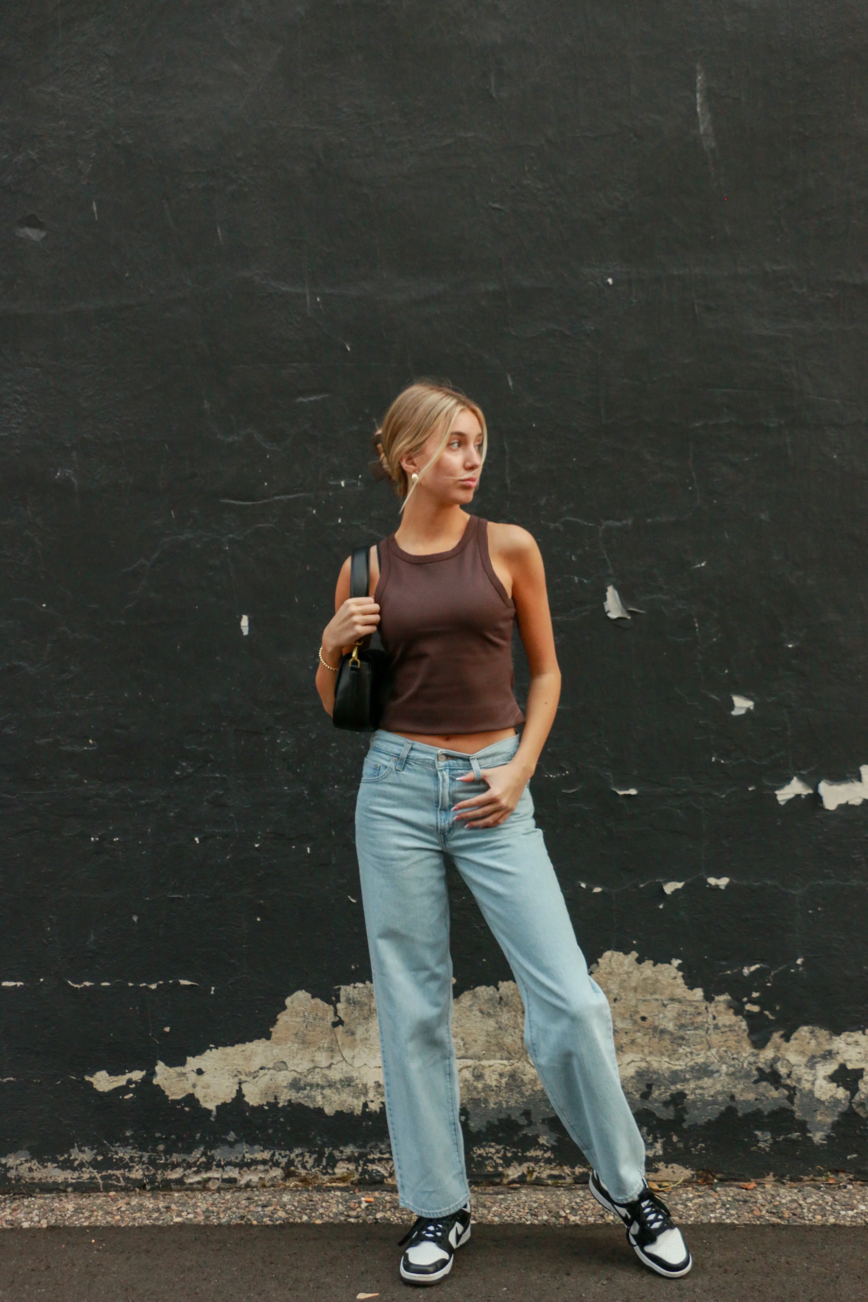 Adina Racer Tank | Dark Brown