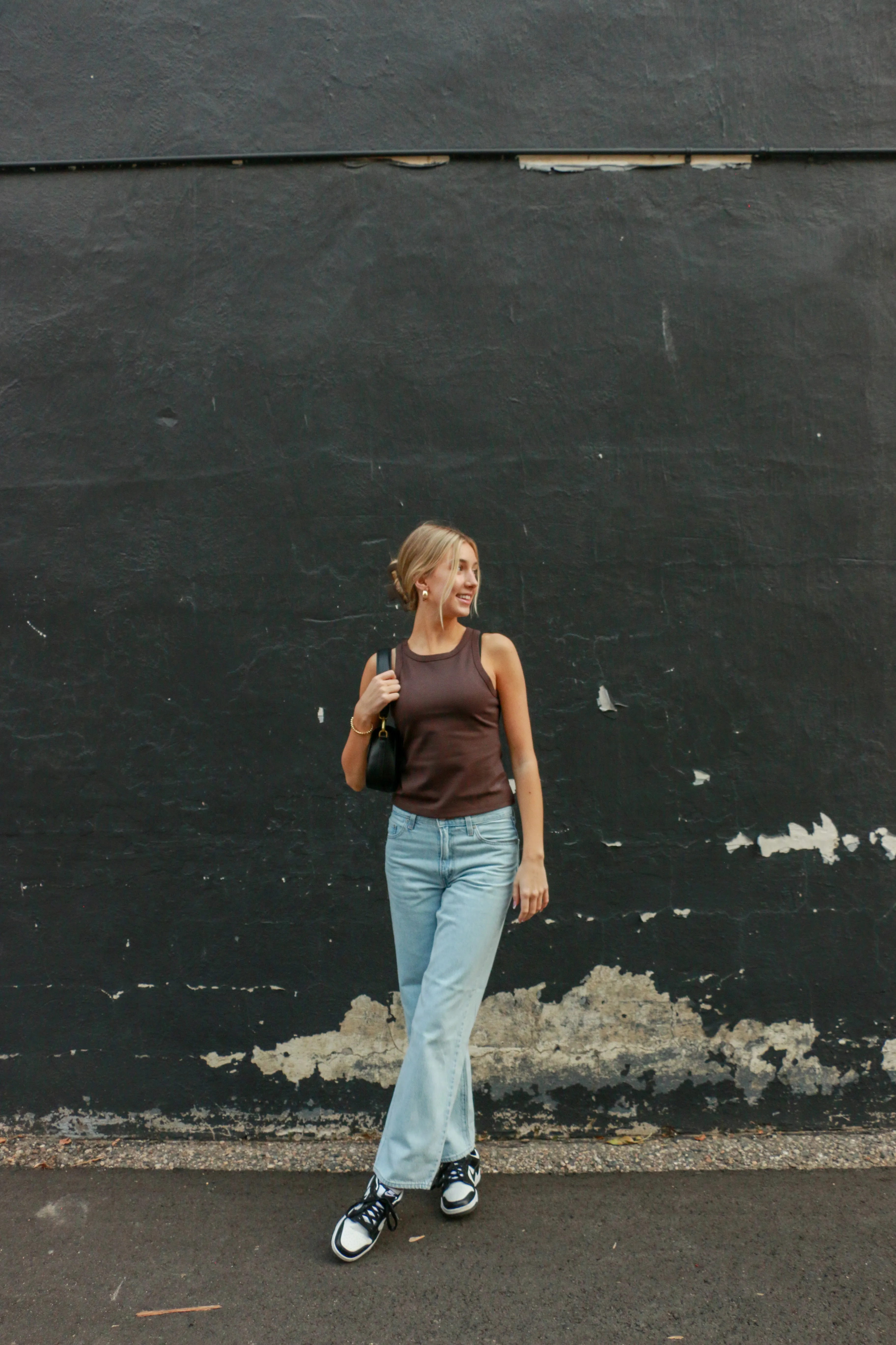 Adina Racer Tank | Dark Brown
