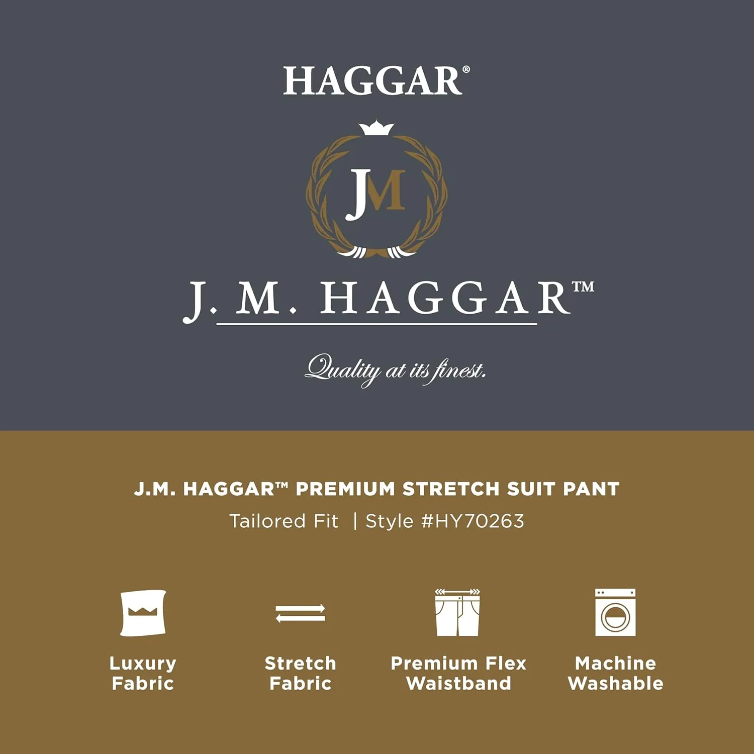 Hagger Men's JMH Premium Wool Tailored Fit Flat Front Suit Separates Pant