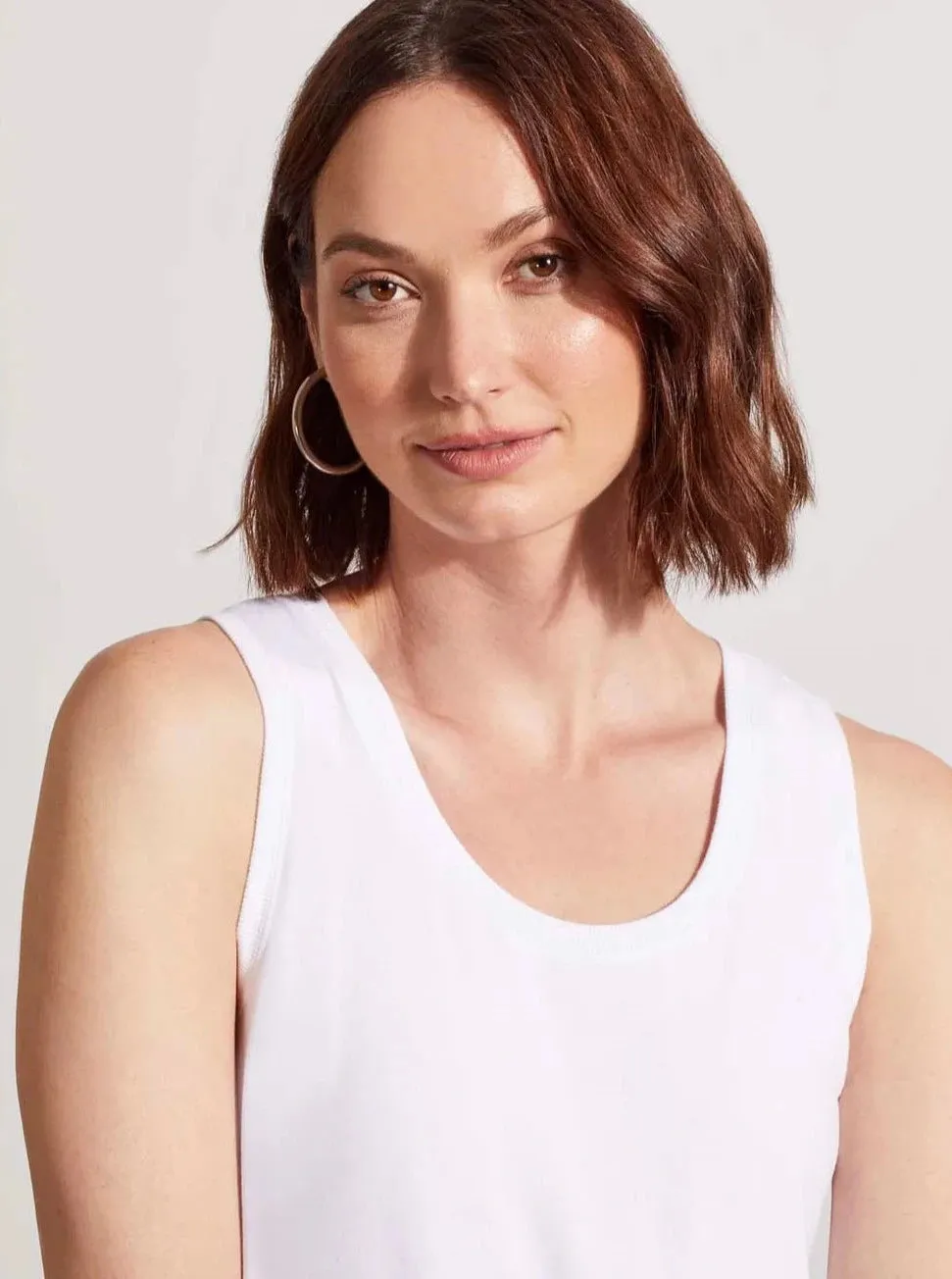 Hi Lo Tank Top With Special Wash Effect [White-5358O]