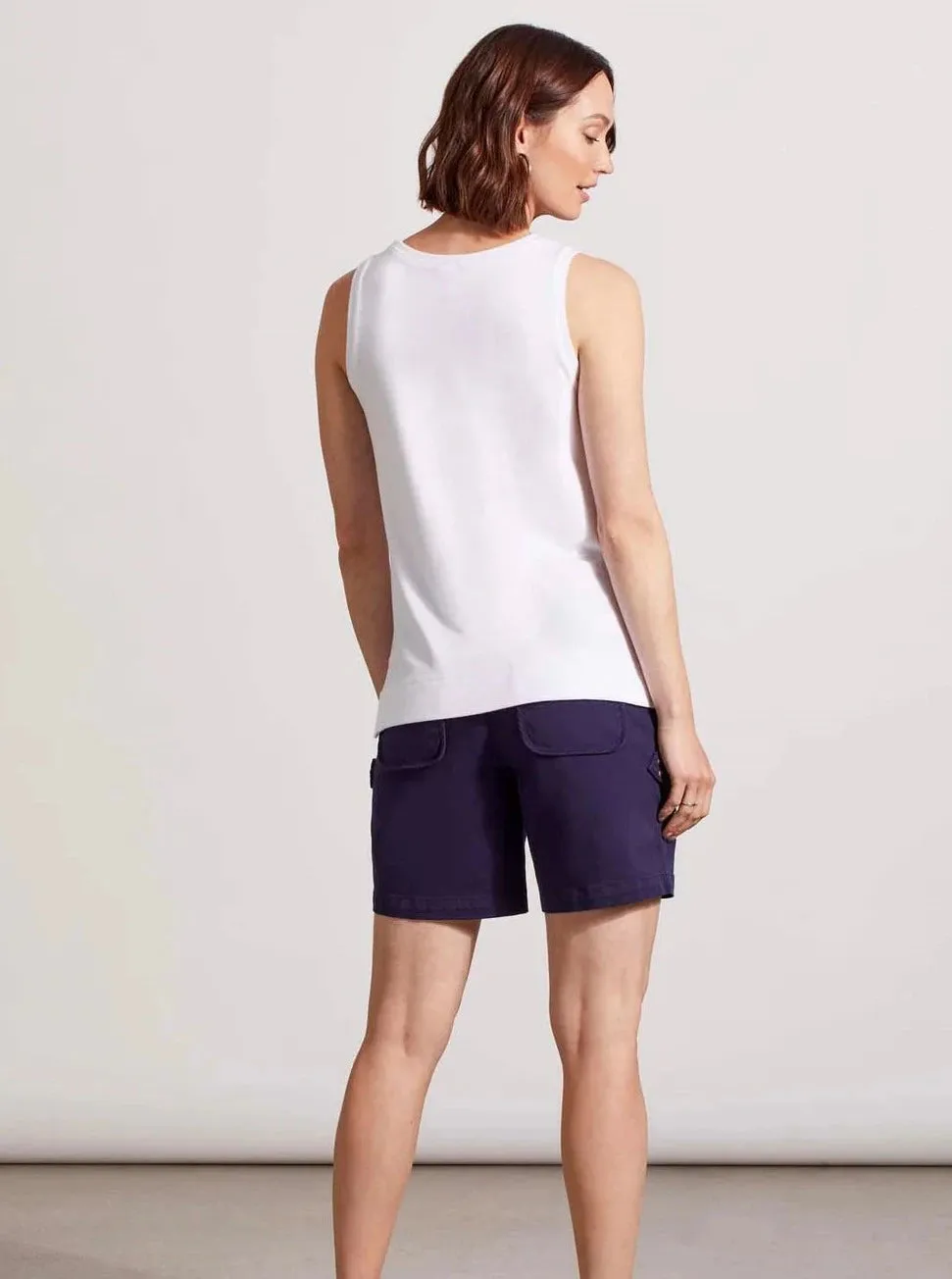 Hi Lo Tank Top With Special Wash Effect [White-5358O]