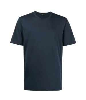 Luxe Lotus Jersey Crew Neck T-Shirt in French Navy