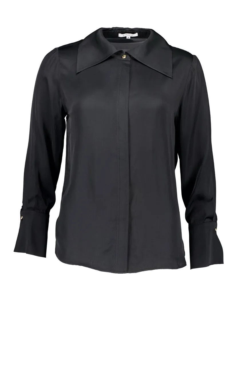 Miller Top | Black Satin