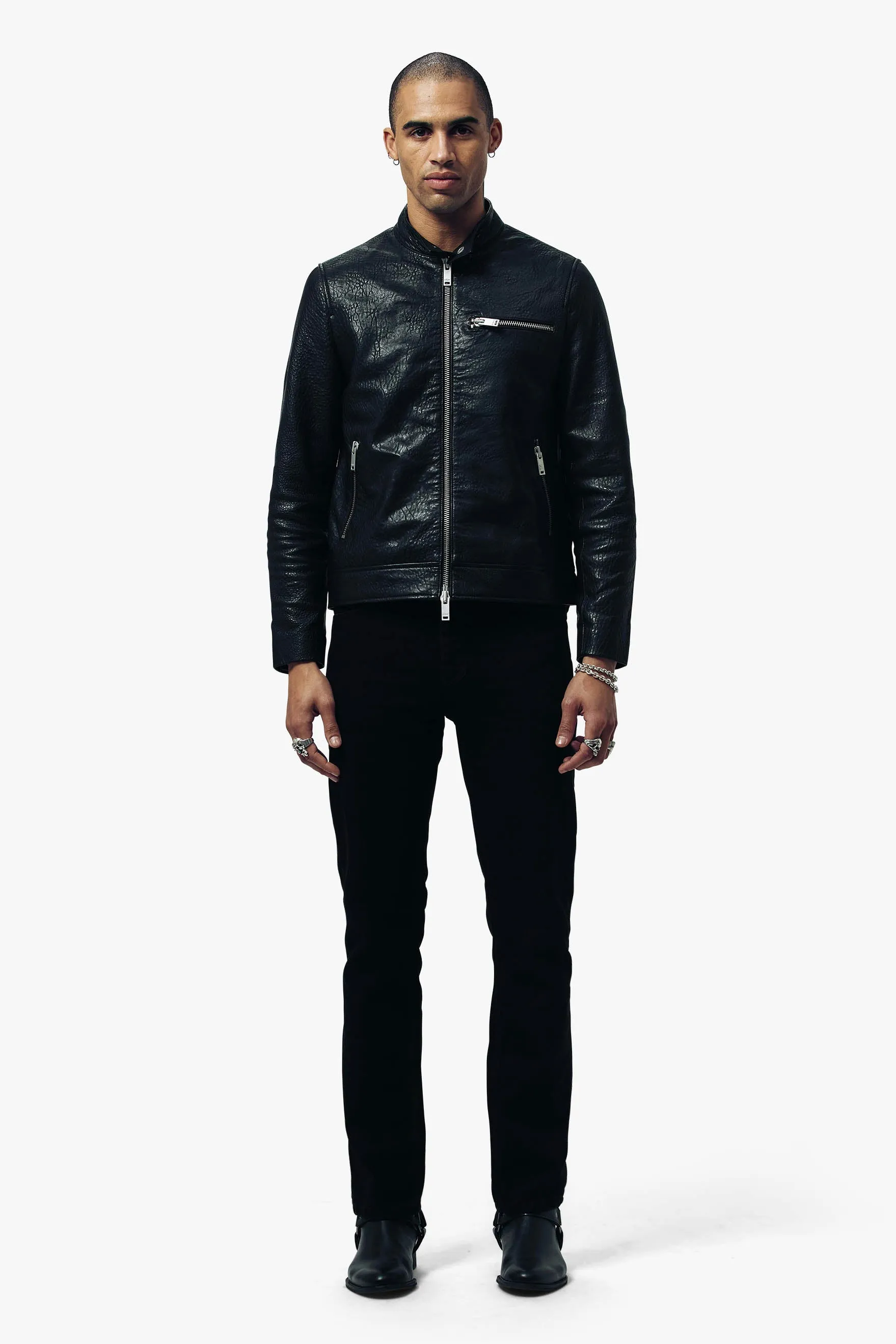 O73H RACER Leather Jacket