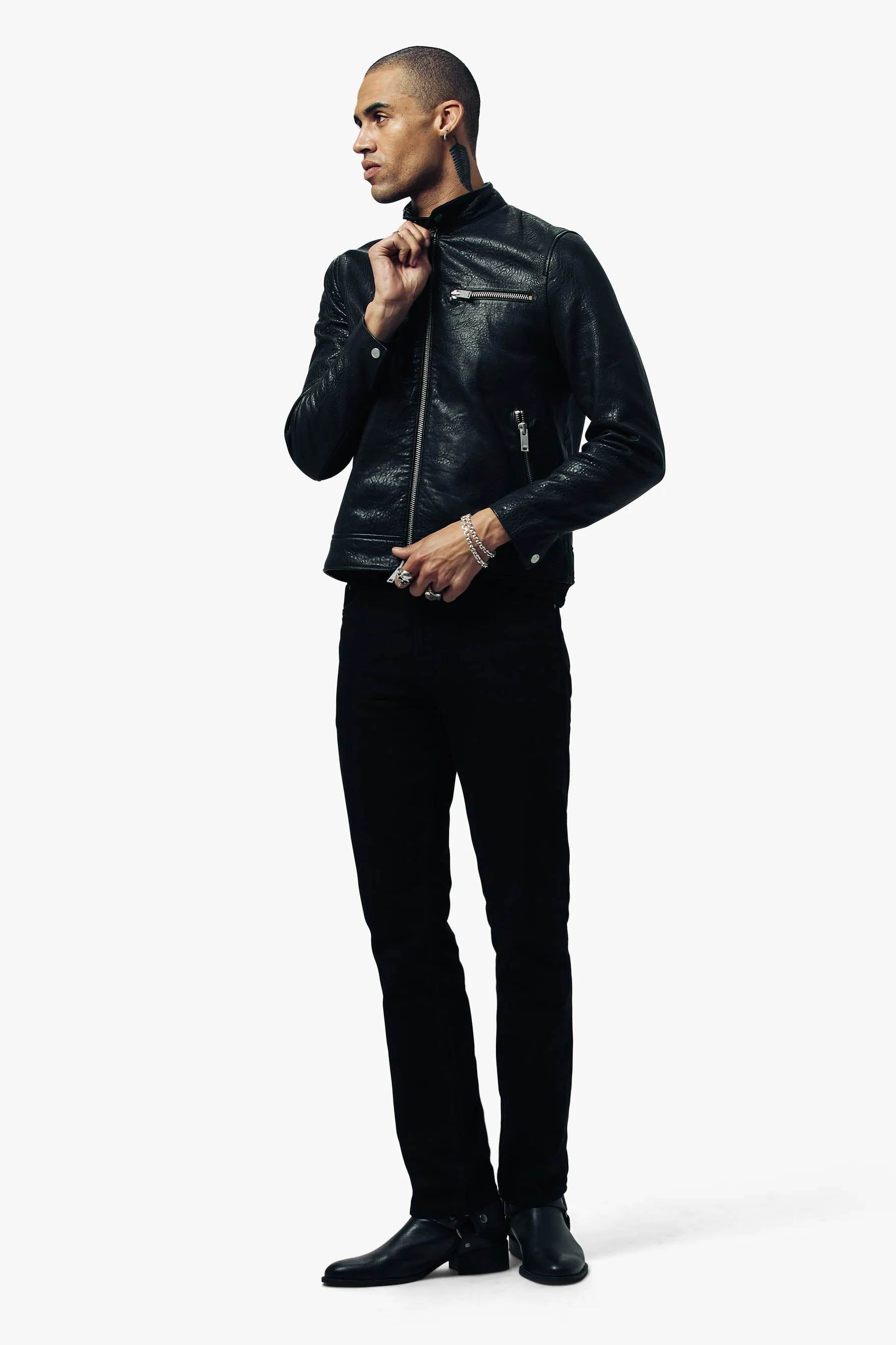 O73H RACER Leather Jacket