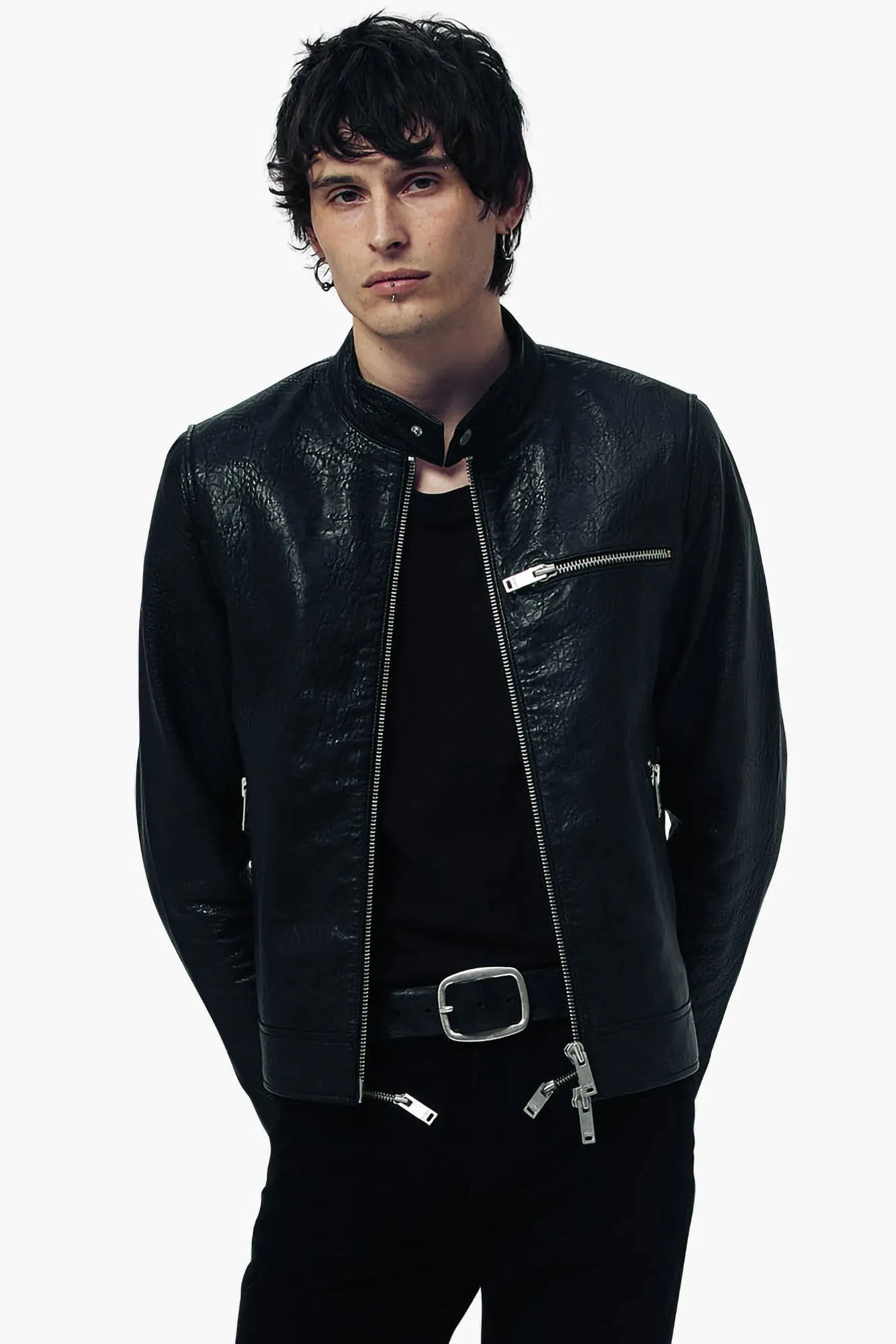 O73H RACER Leather Jacket