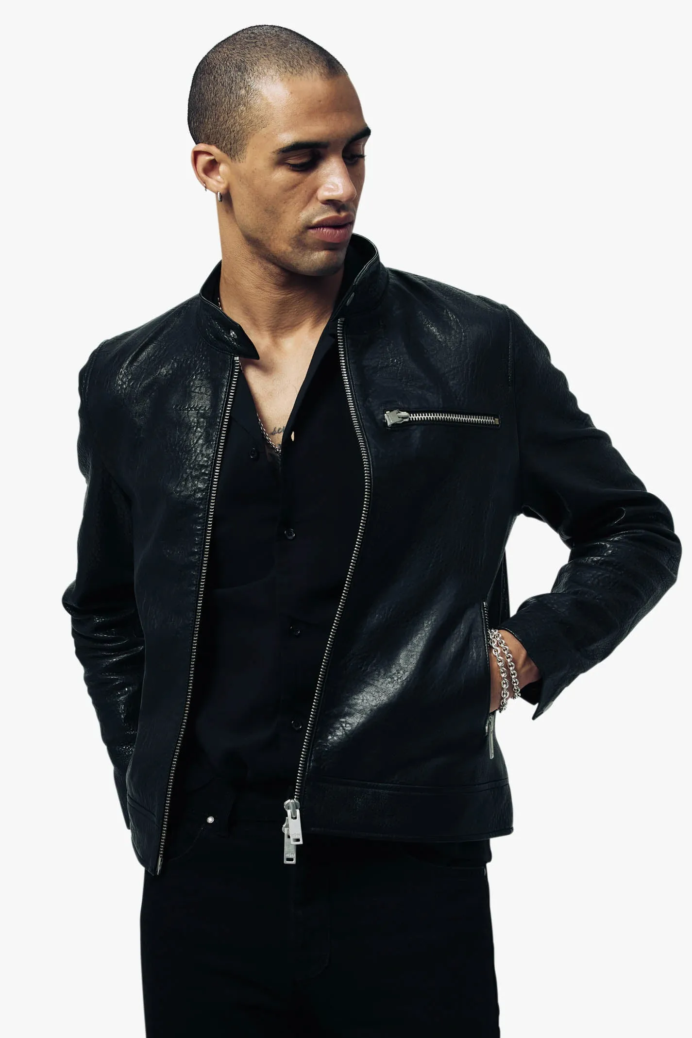 O73H RACER Leather Jacket