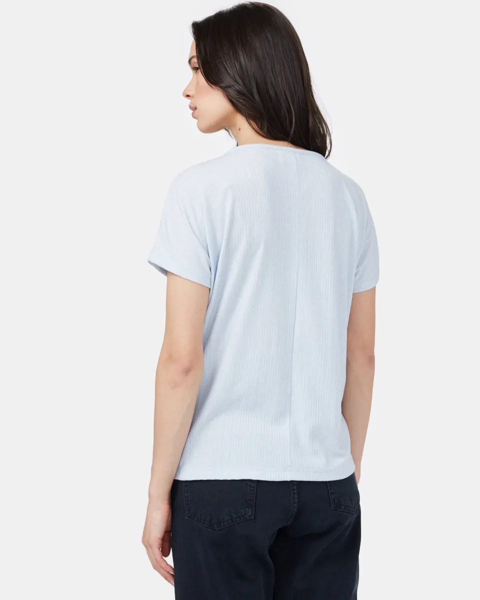 Ribbed Scoop Neck T-Shirt