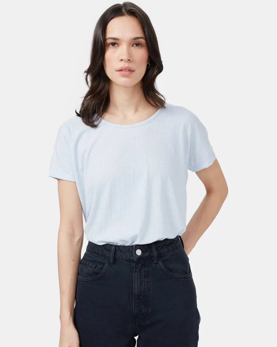 Ribbed Scoop Neck T-Shirt