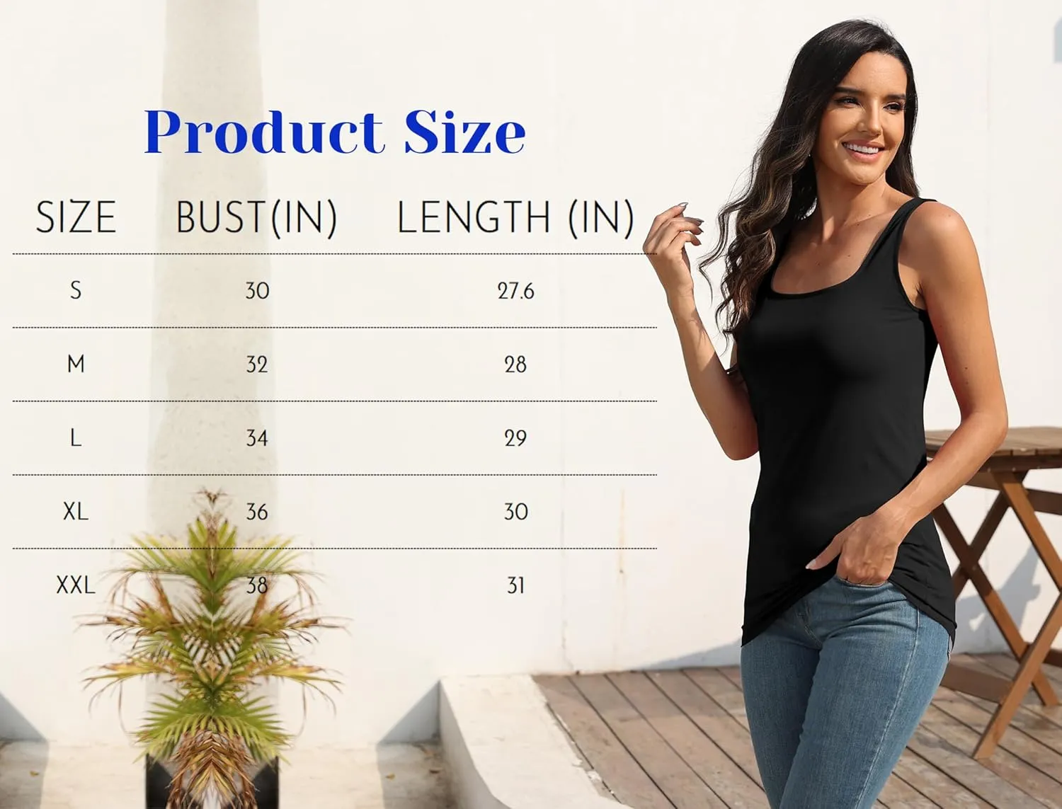 TAIPOVE Square Neck Long Tank Tops for Women Basic Sleeveless Layering Tunic Shirt Ladies Cotton Camis Undershirts 3-Pack