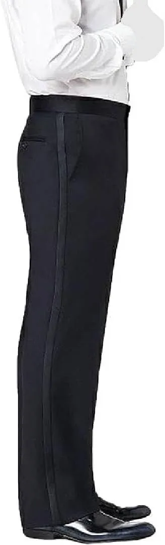 Tuxedo Pants for Men with Satin Side Stripe Classic Formal Dress Pants Ideal for Weddings, Black Tie Events & Parties
