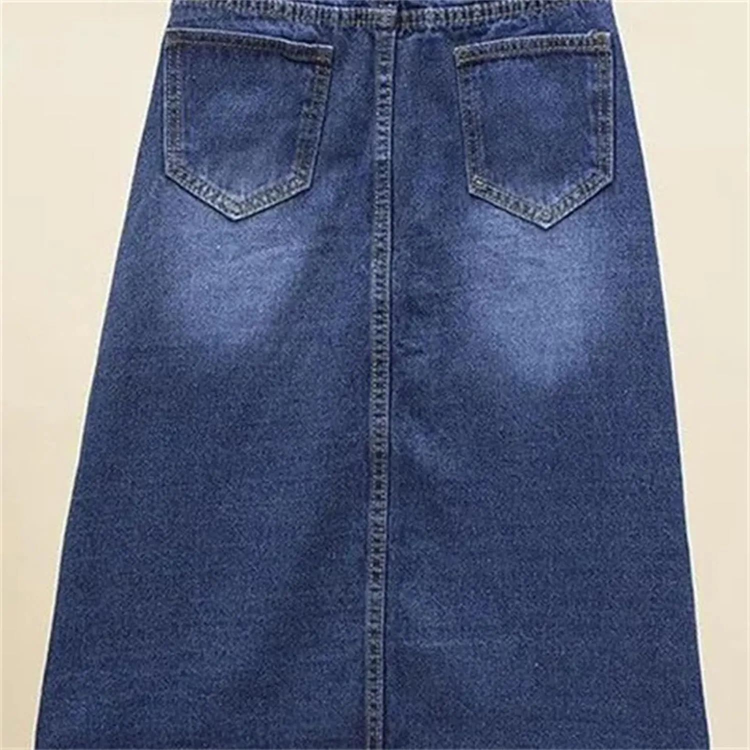 WomenS High Waist Denim Pencil Skirt  Single-Breasted Midi with Front Split Skirts