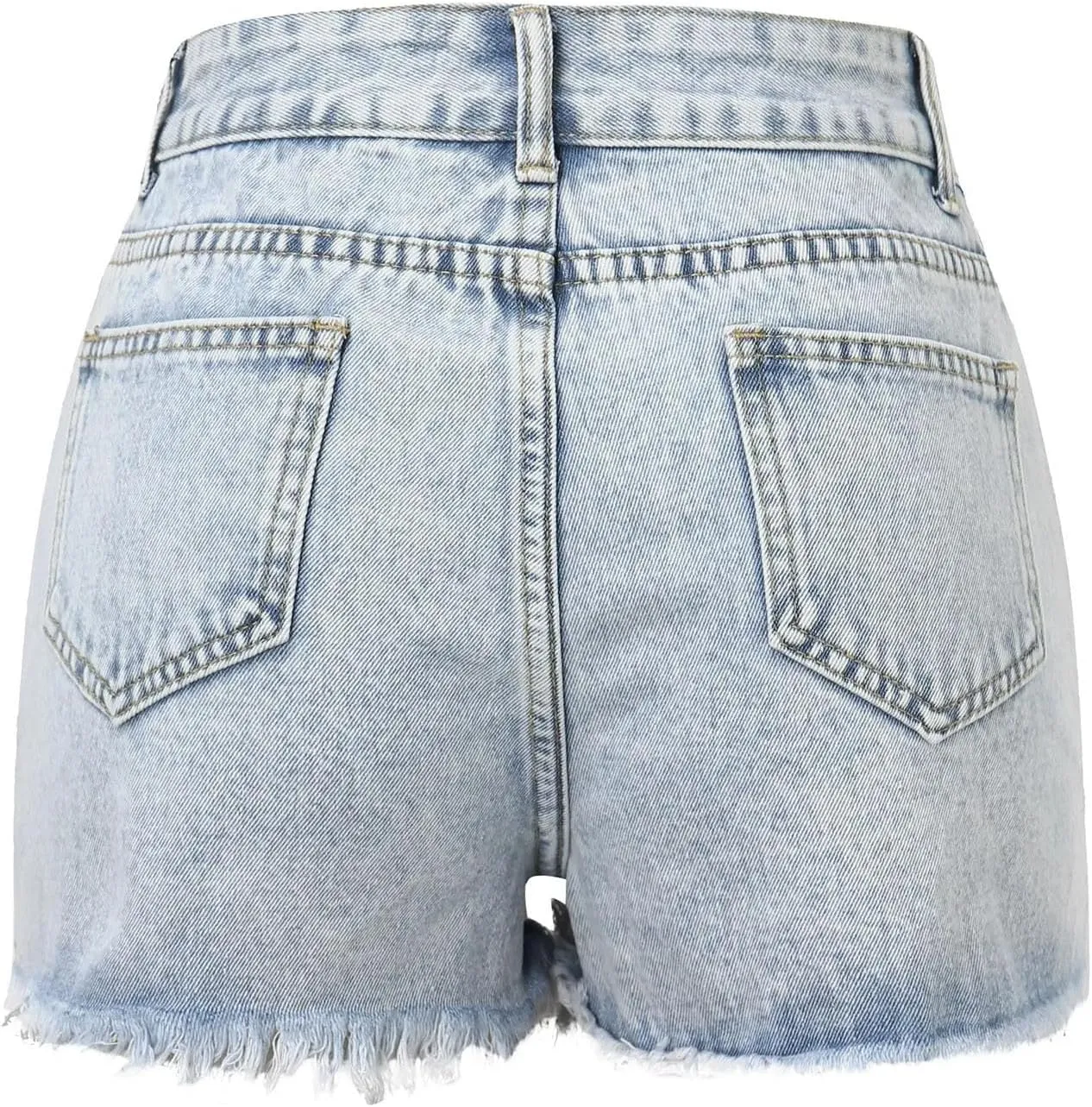 Women's Jeans Shorts Summer Fashion Ripped Jeans Pants with Holes Washed High Waisted Skinny Denim Shorts