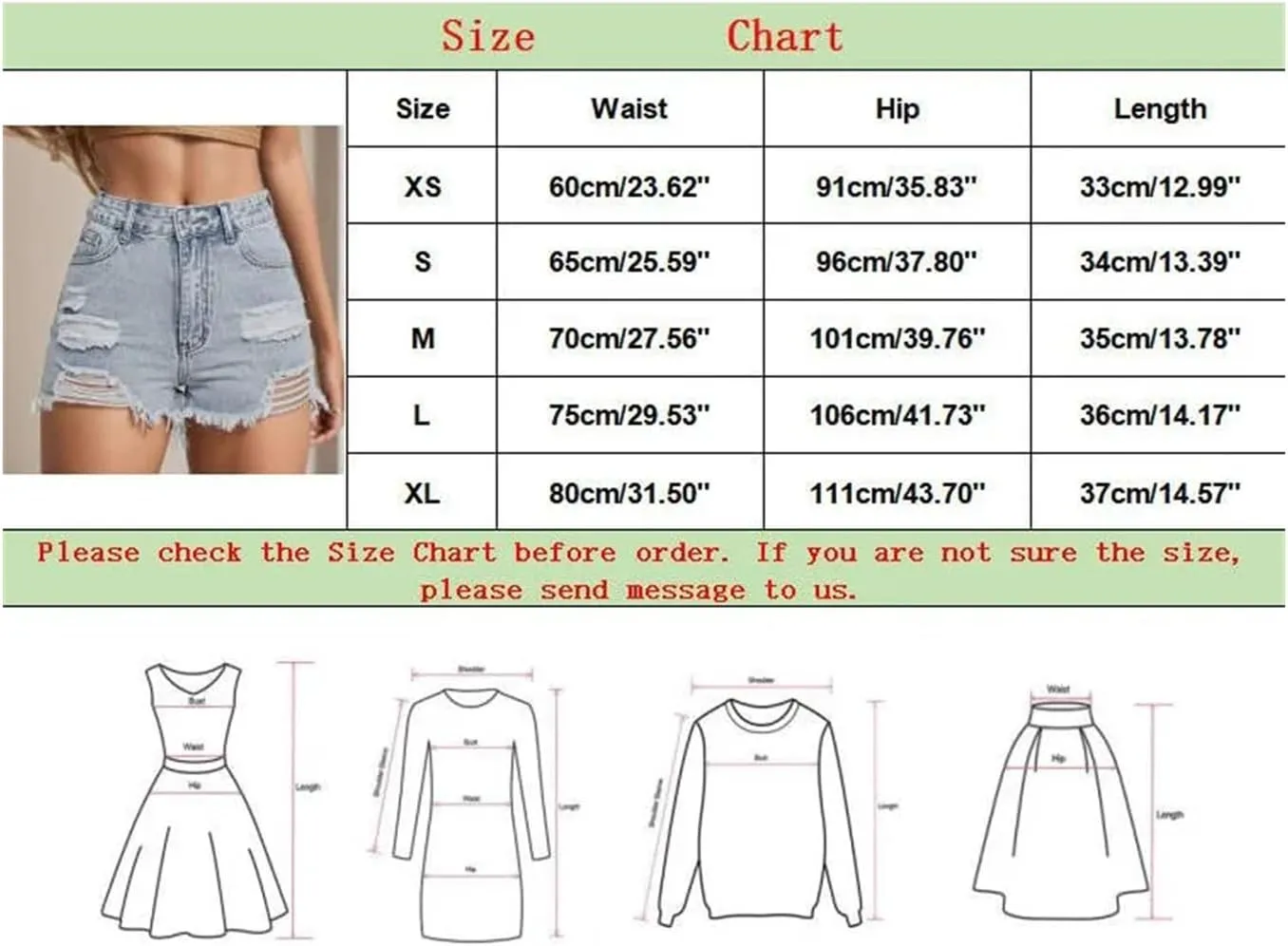 Women's Jeans Shorts Summer Fashion Ripped Jeans Pants with Holes Washed High Waisted Skinny Denim Shorts